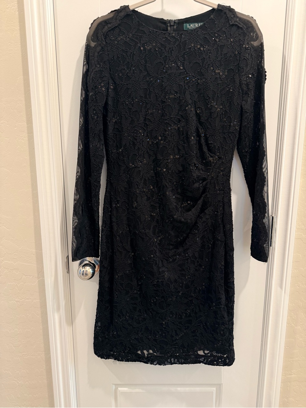 Ralph Lauren Black Long-Sleeve Lace Dress